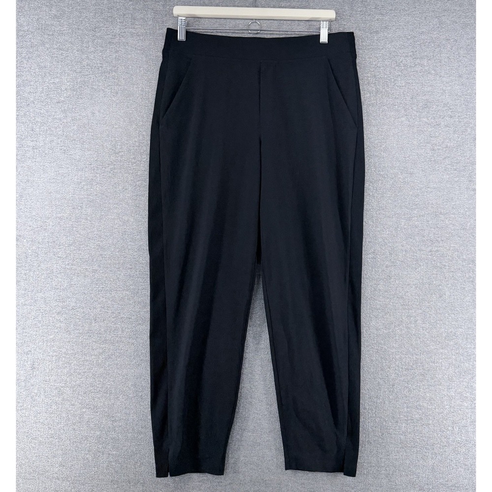 Athleta Brooklyn Ankle Pants Women Size 12 Black Activewear Pull On